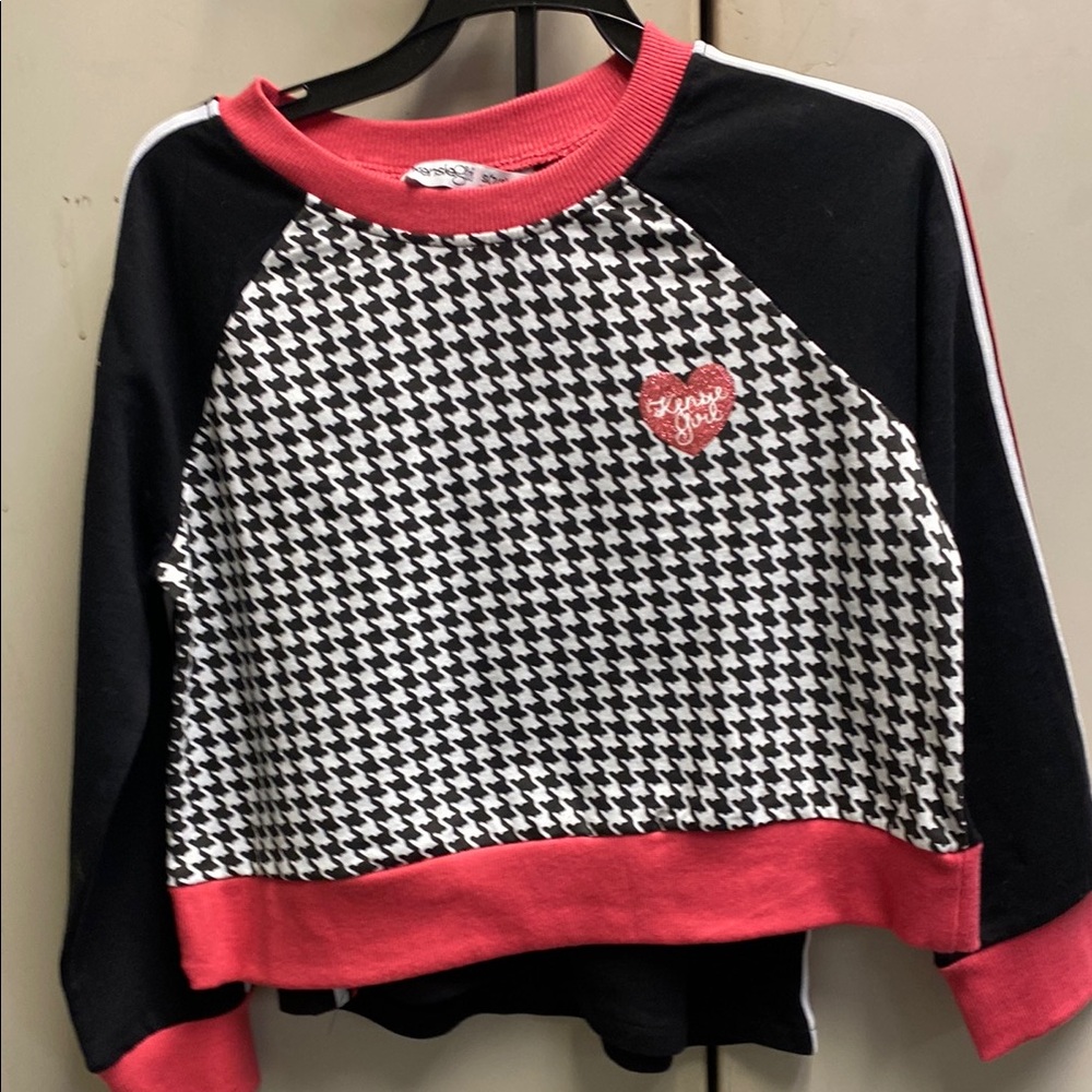 Black and Red Houndstooth Sweater